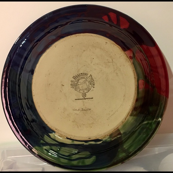 Beaumont Pottery NC. Large Bowl Vintage Signed 15x15x2 Very Nice! - Picture 2 of 3